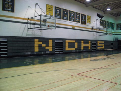 Indoor Bleachers. Notre Dame H.S. Riverside, Ca