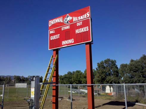 Softball Scoreboard Installation